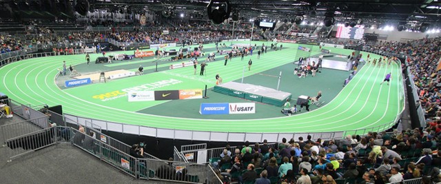 Portable Banked Track Turns Indoor Track & Field Upside Down