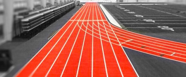 The New Indoor Track Surface at Saginaw Valley State University will make your Head Turn!